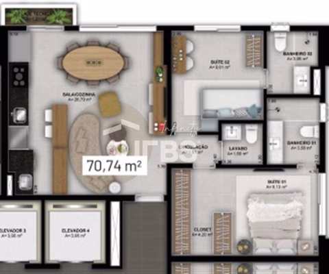Tai Residências - Apartamento 2 quartos, sendo 2 suítes