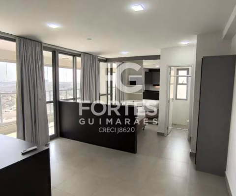 Apartamento Studio com 50m² sendo 1 quarto/ sala conjugados, com armário, ar condicionado e 1 cama box casal com colchão, ao lado do supermercado Assaí e próximo do Ribeirão Shopping;