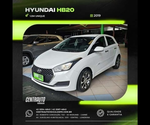 HYUNDAI HB20 1.0M UNIQUE 2019