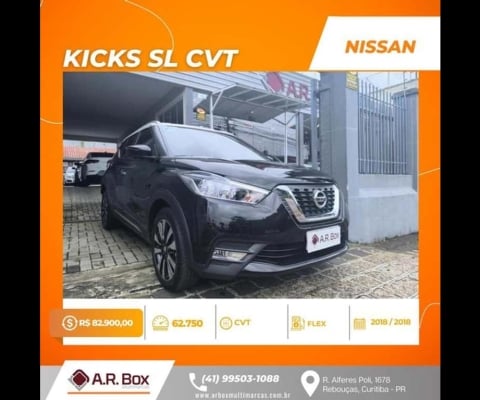 NISSAN KICKS SL CVT 2018 PRETO