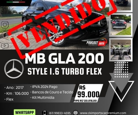 MERCEDES-BENZ GLA 200 STYLE 1.6 TURBO FLEX