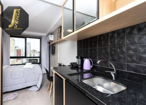 Apartamento com 1 quarto e 1 banheiro para alugar, 24 m² por r$ 1.450/mês
