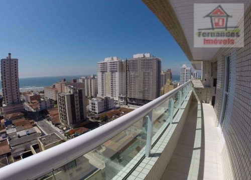 Apartamento novo vista mar com 3 dormitórios à venda, 101 m² por r$ 535.000 - ocian - praia grande/sp