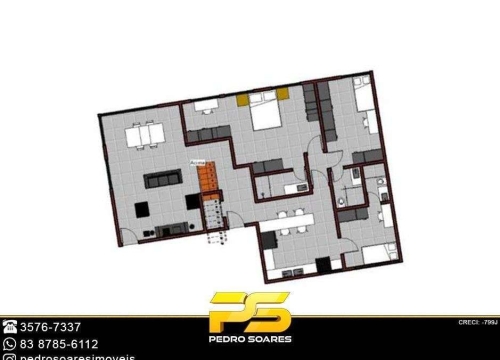 Cobertura com 4 dormitórios à venda, 150 m² por r$ 2.000.000 - cabo branco - joão pessoa/pb #pedrosoares