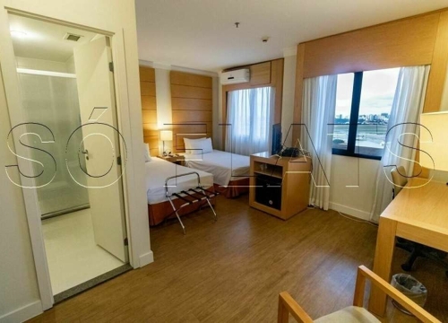 Apto mobiliado no nobile hotels congonhas contendo 29m², 1 dormitório e 1 vaga para locação.