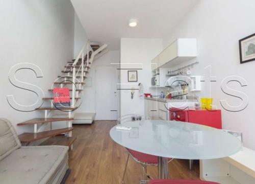 Duplex mobiliado com 1 dormitório e 1 vaga ao lado da avenida luís carlos berrini
