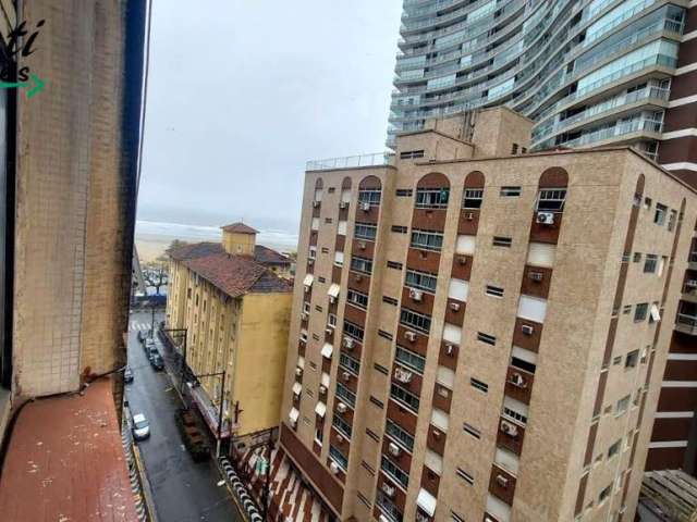 Apartamento 1 dormitório com 55m², vista para o mar em Santos