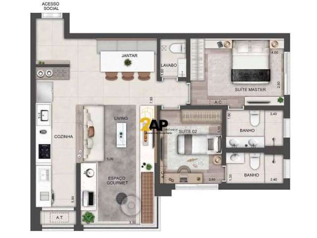 Apartamento com 2 quartos à venda na Andiroba, 45, Brooklin Paulista, São Paulo por R$ 1.369.000