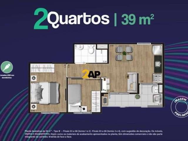 Apartamento com 2 quartos à venda na Caiará, 91, Várzea de Baixo, São Paulo por R$ 301.639