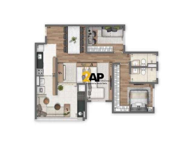 Apartamento com 2 quartos à venda na Avenida Alberto Augusto Alves, 180, Vila Andrade, São Paulo por R$ 799.090