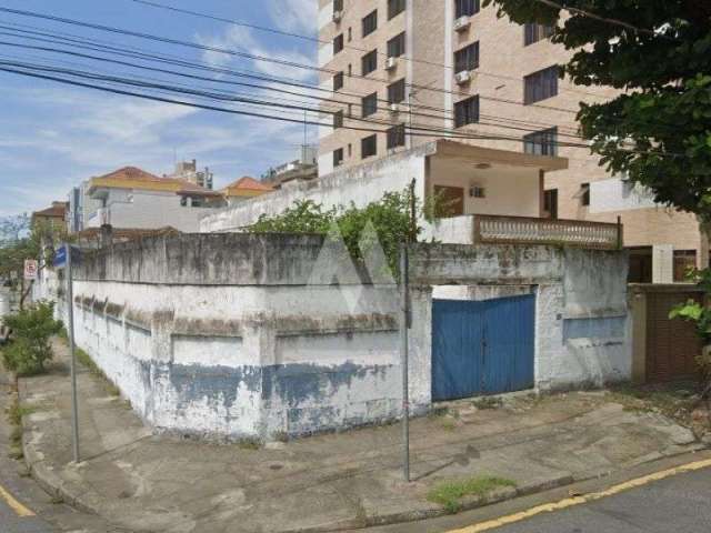 Terreno com 350m² - esquina -  totalmente murado - venda - Aparecida - Santos/SP