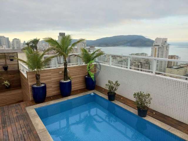 Cobertura duplex vista mar com 3 dormitórios/suítes à venda, 298 m² -  Embaré/Santos