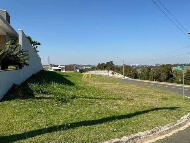 Terreno de 1187,25 m², plano, de esquina, á venda no Condomínio Quintas da Terracota, Indaiatuba.