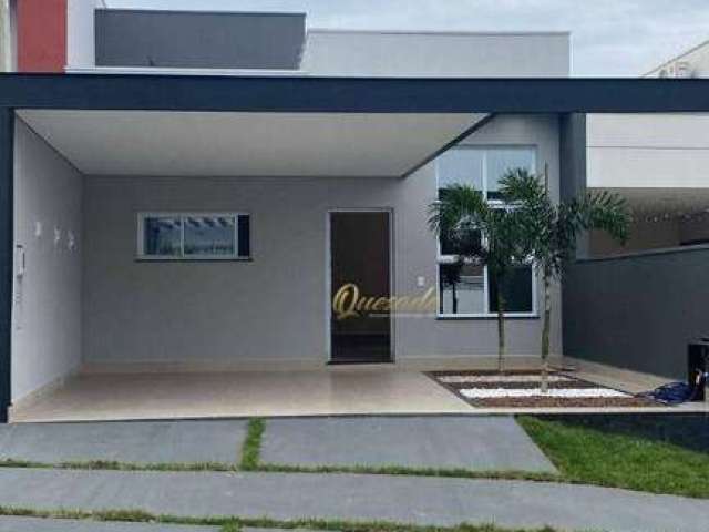 Casa térrea, nova, à venda, 3 suítes, planejados, bom preço, condomínio Vila Rica, Indaiatuba.