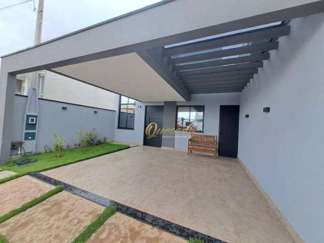 Casa térrea, semi nova, à venda, 3 quartos, 1 suíte, planejados, condomínio Park Real, Indaiatuba.