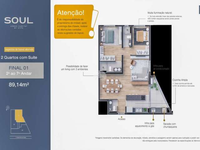 Apartamento com 3 quartos à venda na Rua Nossa Senhora de Nazaré, 632, Boa Vista, Curitiba, 89 m2 por R$ 815.900