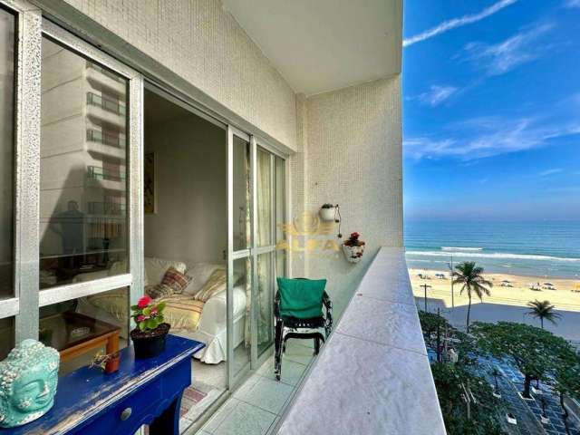 VISTA MAR - Apartamento na praia 2 dormitórios Varanda Pitangueiras Guarujá.