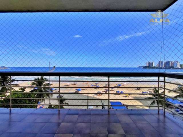 FRENTE AO MAR - Apartamento na praia 4 dormitórios 1 suíte Vista para o mar Pitangueiras Guarujá.