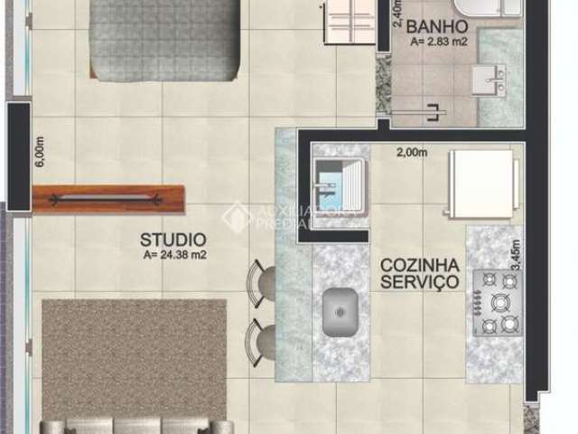 Apartamento com 1 quarto à venda na Rua Fernando Cortez, 553, Cristo Redentor, Porto Alegre, 32 m2 por R$ 284.050