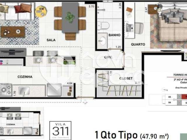 Apartamento com 2 quartos à venda na Rua Torres Homem, Vila Isabel, Rio de Janeiro, 72 m2 por R$ 563.000