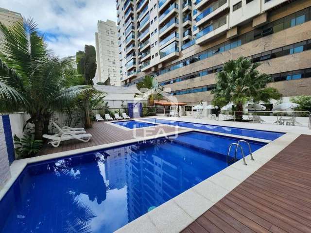 Excelente Flat á venda em Pitangueiras, Guarujá, Lazer completo, 2 vagas de garagem - R$ 590.000,00