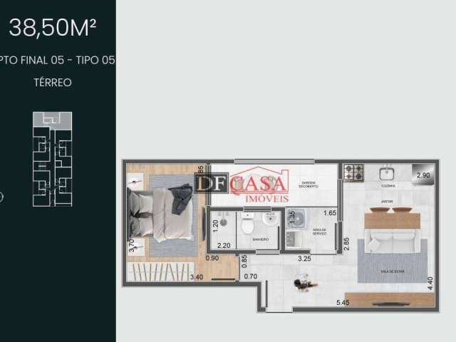 Apartamento com 1 quarto à venda na Rua Maestro José Tescari, 51, Vila Granada, São Paulo, 38 m2 por R$ 249.000