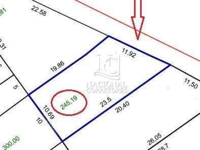 Terreno à venda, 245,19 m² por R$ 530.000 - Parque Novo Oratório - Santo André/SP