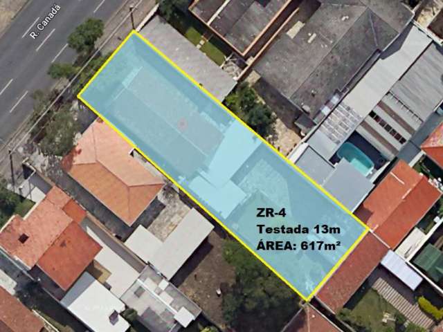 Terreno ZR4 com 617m2 no Bacacheri