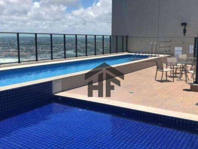 Flat de 33,46m² para alugar ou vender, com 1 quarto e mobiliado, localizado no Pina, Recife - Pernambuco.