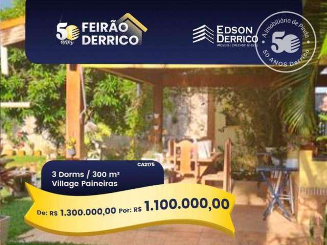 Casa com 3 dormitórios, 300 m² - venda por R$ 1.300.000,00 ou aluguel por R$ 5.550,00/mês - Condomínio Village Paineiras - Pindamonhangaba/SP