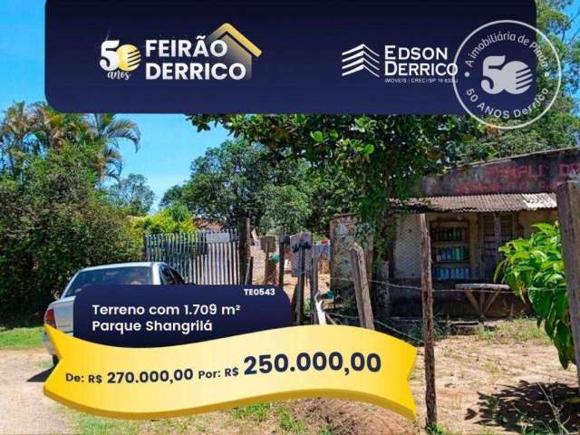 Terreno à venda, 1708 m² por R$ 270.000,00 - Parque Shangri-lá - Pindamonhangaba/SP