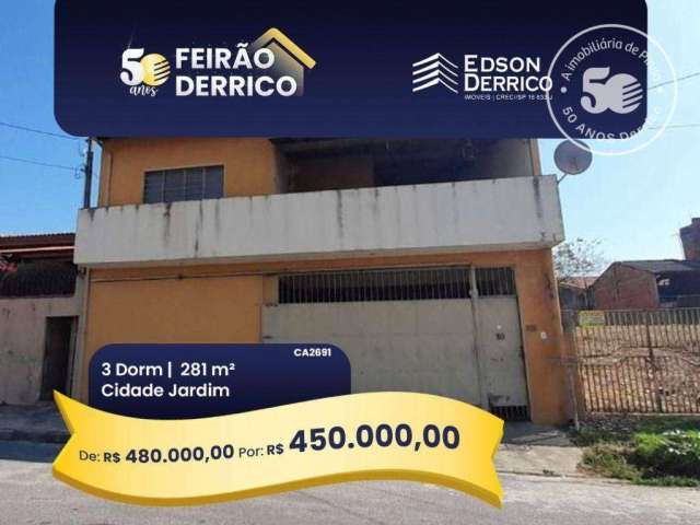 Casa com 3 dormitórios à venda, 280 m² por R$ 480.000,00 - Cidade Jardim - Pindamonhangaba/SP