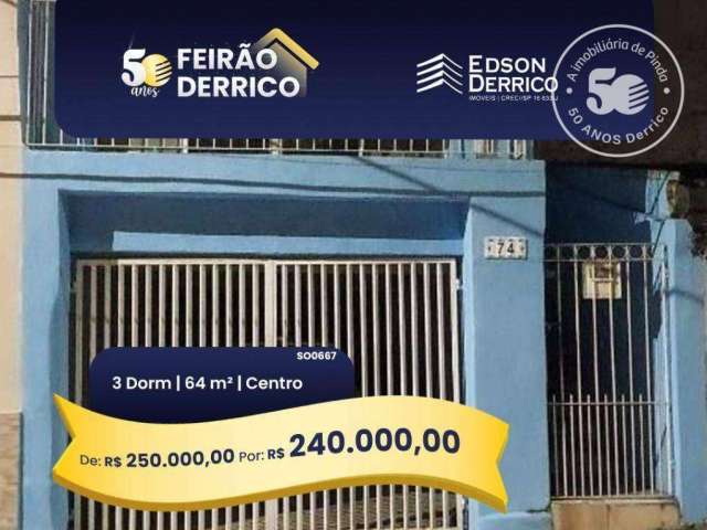 Sobrado com 3 dormitórios à venda, 64 m² por R$ 250.000,00 - Centro - Pindamonhangaba/SP