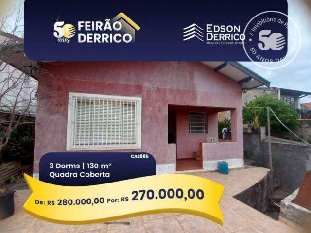 Casa com 3 dormitórios à venda, 130 m² por R$ 280.000,00 - Quadra Coberta - Pindamonhangaba/SP