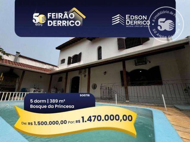 Sobrado com 5 dormitórios à venda, 388 m² por R$ 1.500.000,00 - Bosque da Princesa - Pindamonhangaba/SP