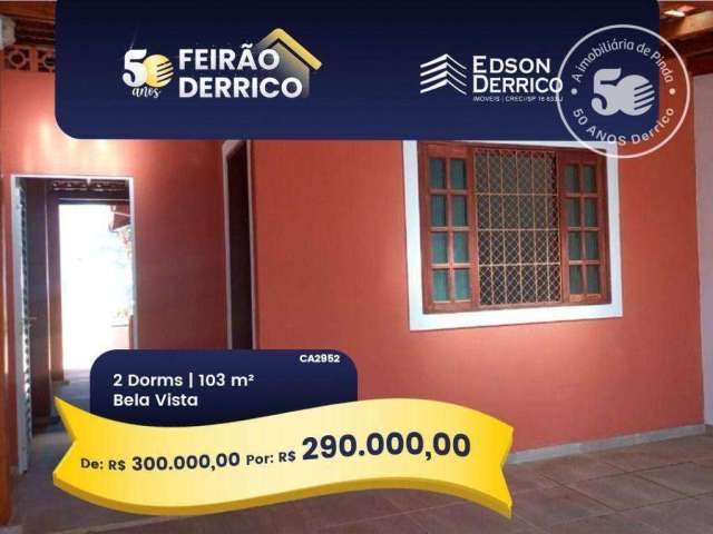 Casa com 2 dormitórios à venda, 102 m² por R$ 300.000,00 - Bela Vista - Pindamonhangaba/SP