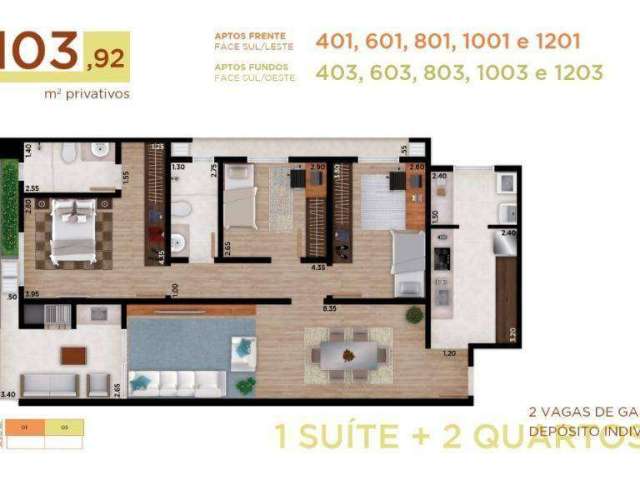 Apartamento Duplex com 3 dormitórios à venda, 218 m² por R$ 1.549.082,20 - Cancelli - Cascavel/PR