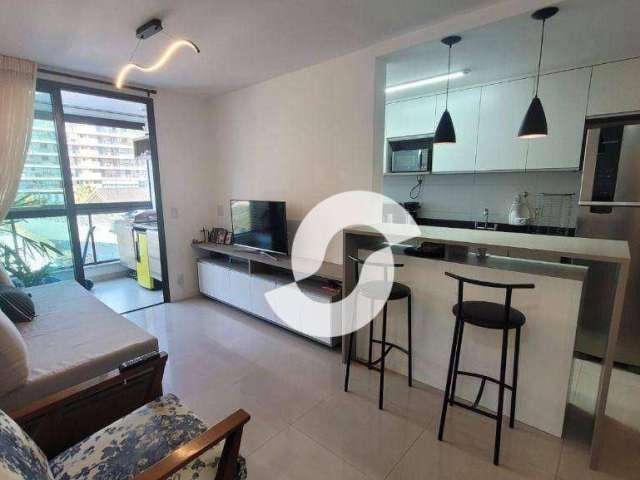 Excelente apartamento em Santa Rosa com 1 dormitório à venda, 53 m² por R$ 550.000 - Santa Rosa - Niterói/RJ