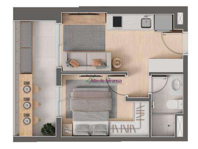 Apartamento com 1 dormitório à venda, 33 m² por R$ 416.552,04 - Mirandópolis - São Paulo/SP