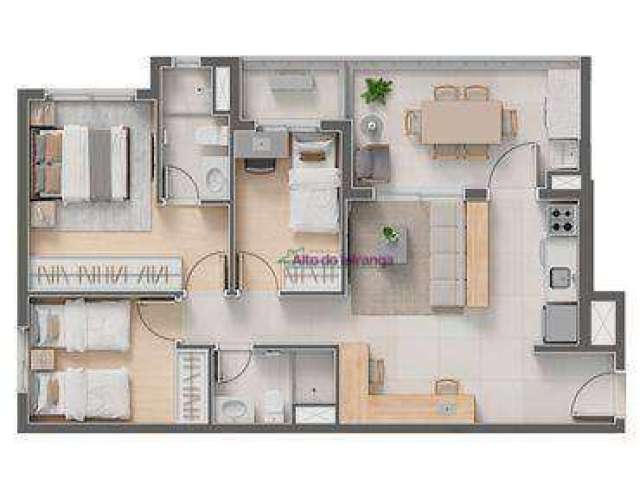 Apartamento com 3 dormitórios à venda, 74 m² por R$ 901.210,10 - Mirandópolis - São Paulo/SP