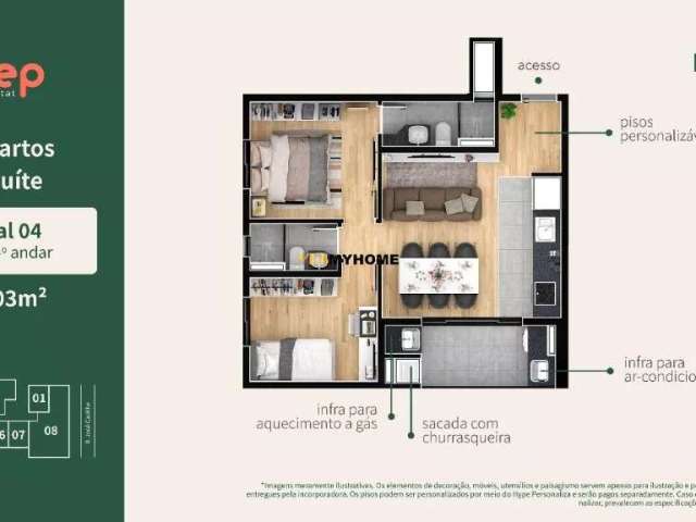 Apartamento à venda, 59 m² por R$ 718.900,00 - Água Verde - Curitiba/PR - AP5473