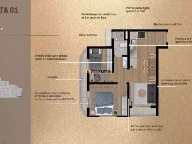 Apartamento à venda, 40 m² por R$ 414.645,00 - Vila Izabel - Curitiba/PR - AP534