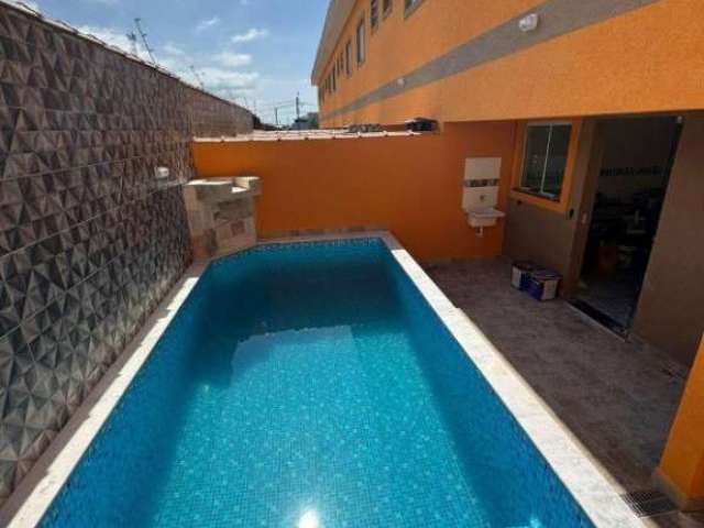 Sobrado 2 quartos com piscina em condomínio fechado, Itanhaém, São Paulo, bairro Cibratel 2, sendo 2 quartos suíte,