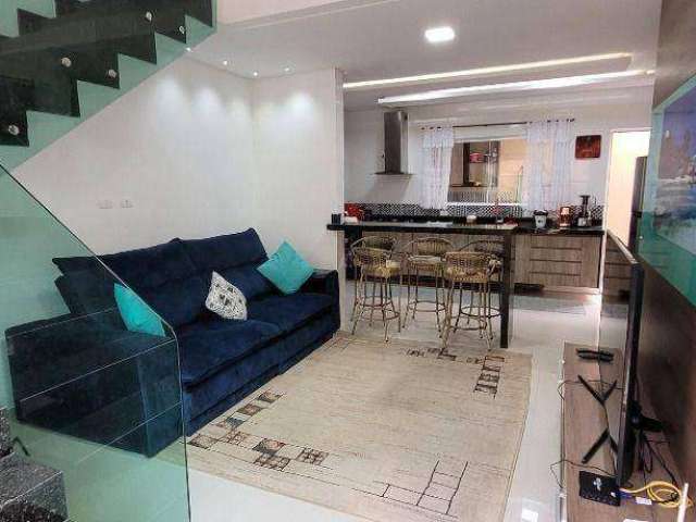 Sobrado com 3 dormitórios à venda, 85 m² por R$ 468.000,00 - Caiçara - Praia Grande/SP