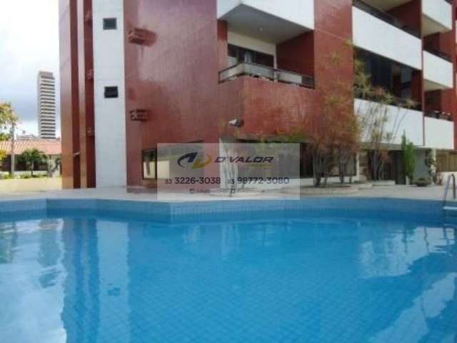 Vendo apartamento com 173m2, 4 qts/2 sts com armários e vista para o mar de Manaíra