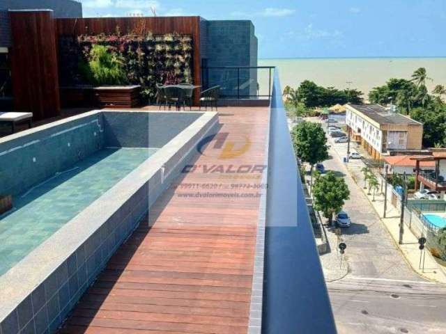 Vendo Apartamento, Porteira Fechada, Vista Mar, com 53 m², 2 suítes, sala p/ 2 ambientes e 1 vaga