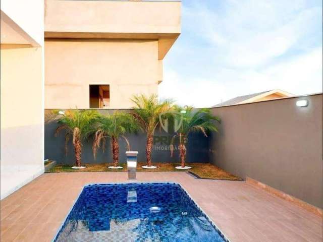 Casa à venda no condomínio Tauá Arangua em Londrina. Com piscina e hidromassagem, iluminação aquática, sauna no 3 andar, gramado com plantas adultas,