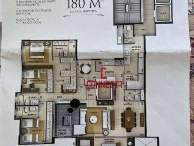 Apartamento com 3 dormitórios à venda, 180 m² por R$ 1.150.000,00 - Jardim São Luiz - Ribeirão Preto/SP
