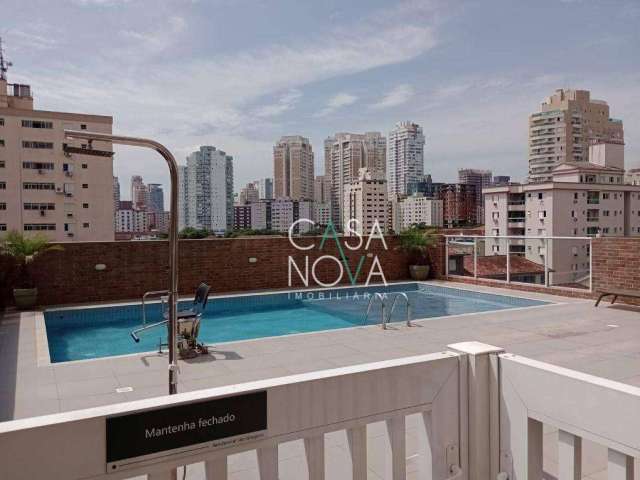 Apartamento  Empreendimento São Gregório com 1 dormitório à venda, 40 m² por R$ 583.000 - Campo Grande - Santos/SP