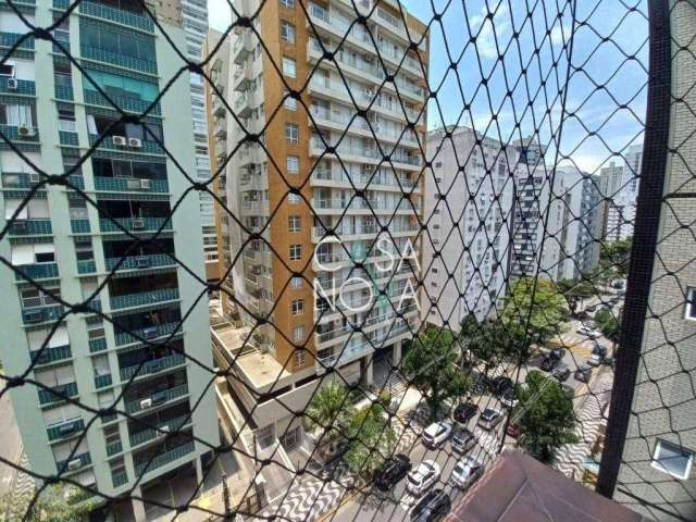 Apartamento com 1 dormitório para alugar, 37 m² por R$ 3.400,00/mês - Gonzaga - Santos/SP